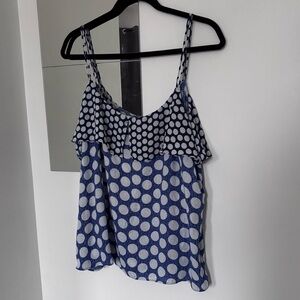 Reitmans Blue and White Polka Dot Camisole